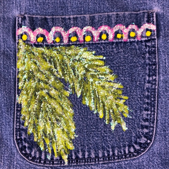 Jean Button Down Shirt, Ladies M, hand designed. - Picture 5 of 9